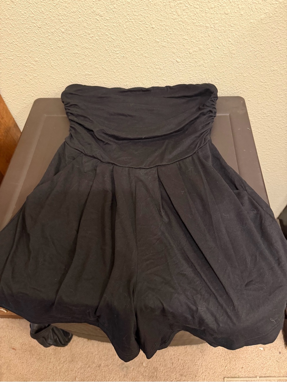 Strapless Black Women's Romper- Classic Tube Top Style